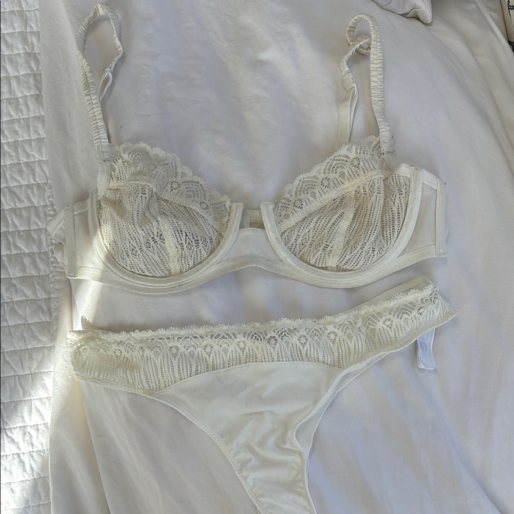 YSE Cream Lace Lingerie Set